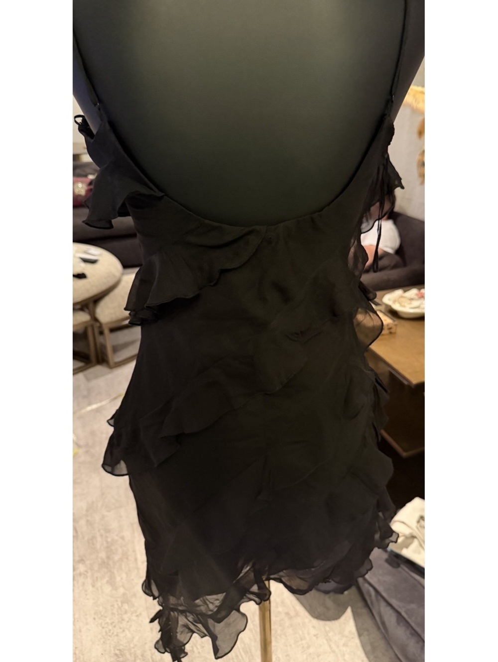 NWT Abercrombie and fitch Spaghetti Strap Ruffle Mini Dress small petite - Picture 3 of 6